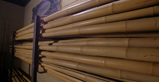 Oyster Bamboo Fly Rods stack of bamboo