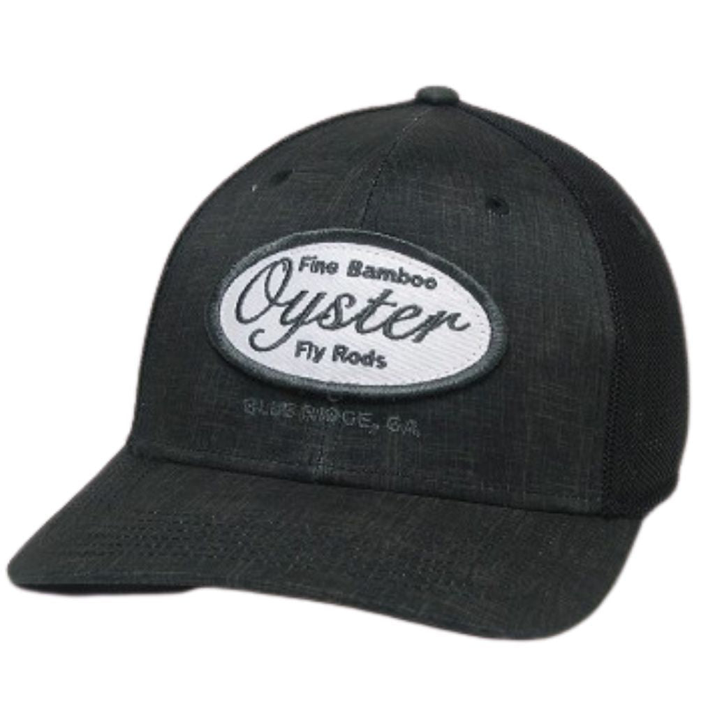 RECLC Stretch Fit Hat with Oyster Bamboo Logo Patch - Black