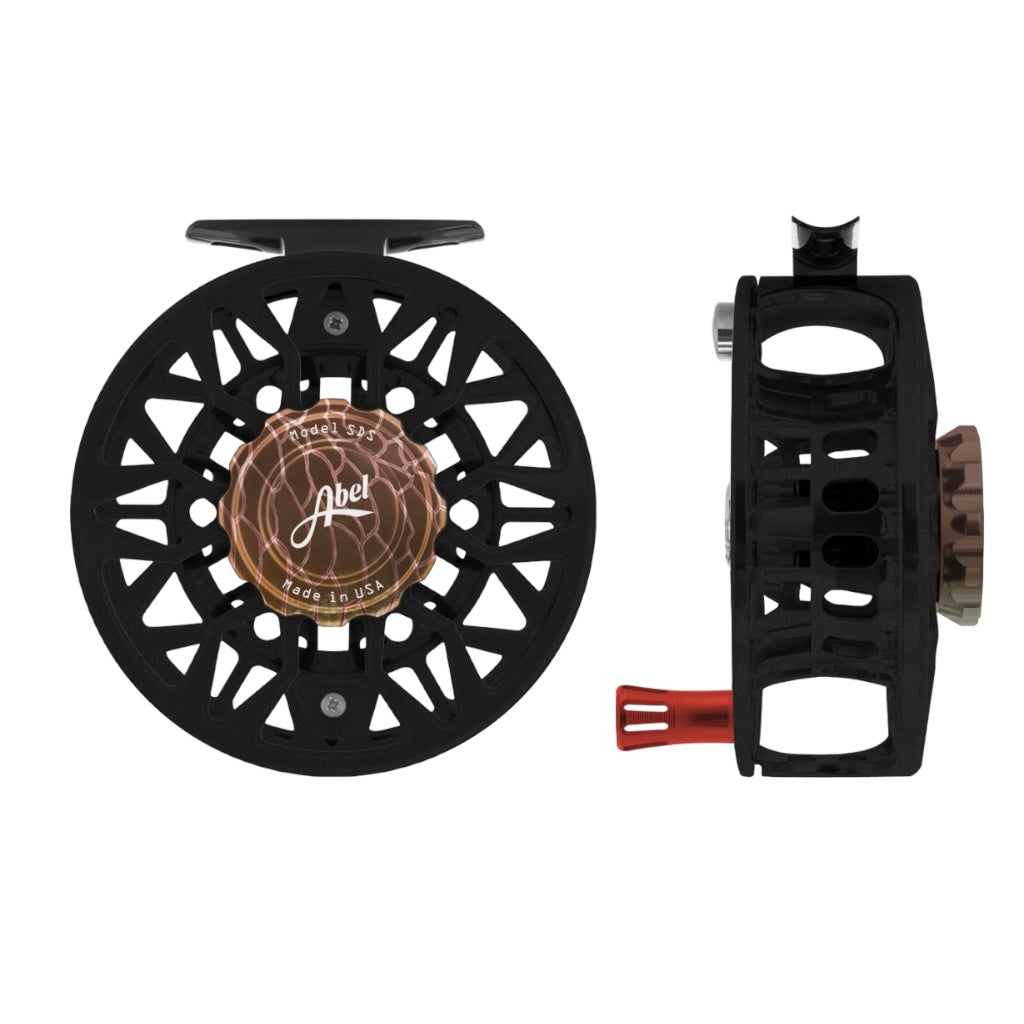 Abel Fly Reel SDS 7/8 Ported Fly Reel - Black/Redfish