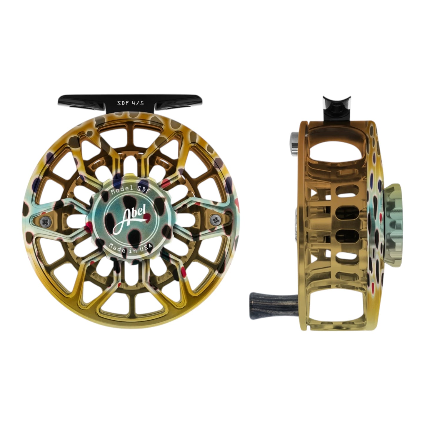 Abel SDF Ported Fly Reel 4/5 wt - Native Brown Trout