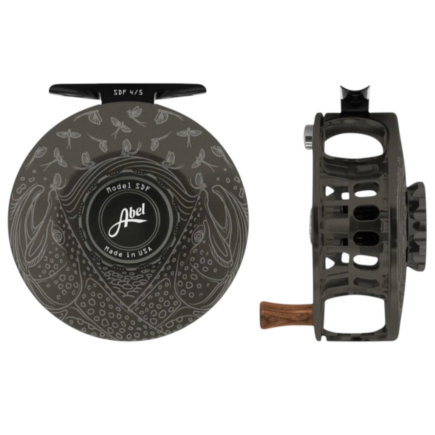 Abel SDF Fly Reel 4/5wt – Satin Slate Gray Mayfly Flurry, Solid – Sealed Drag Freshwater Reel