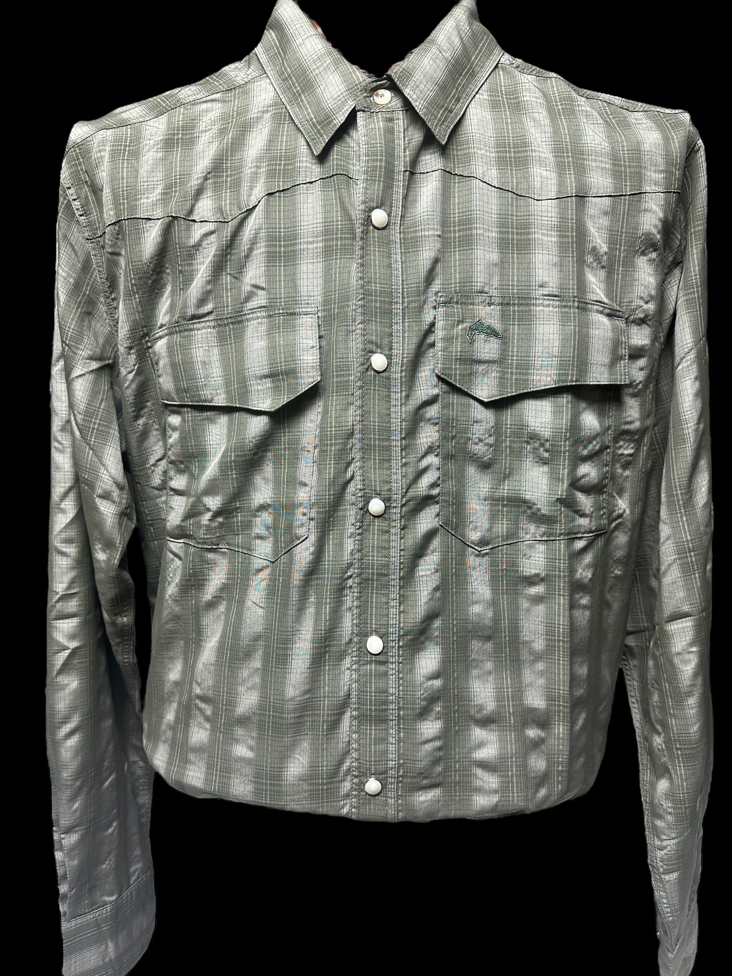 Simms Big Sky Long Sleeve Shirt - Olive Plaid