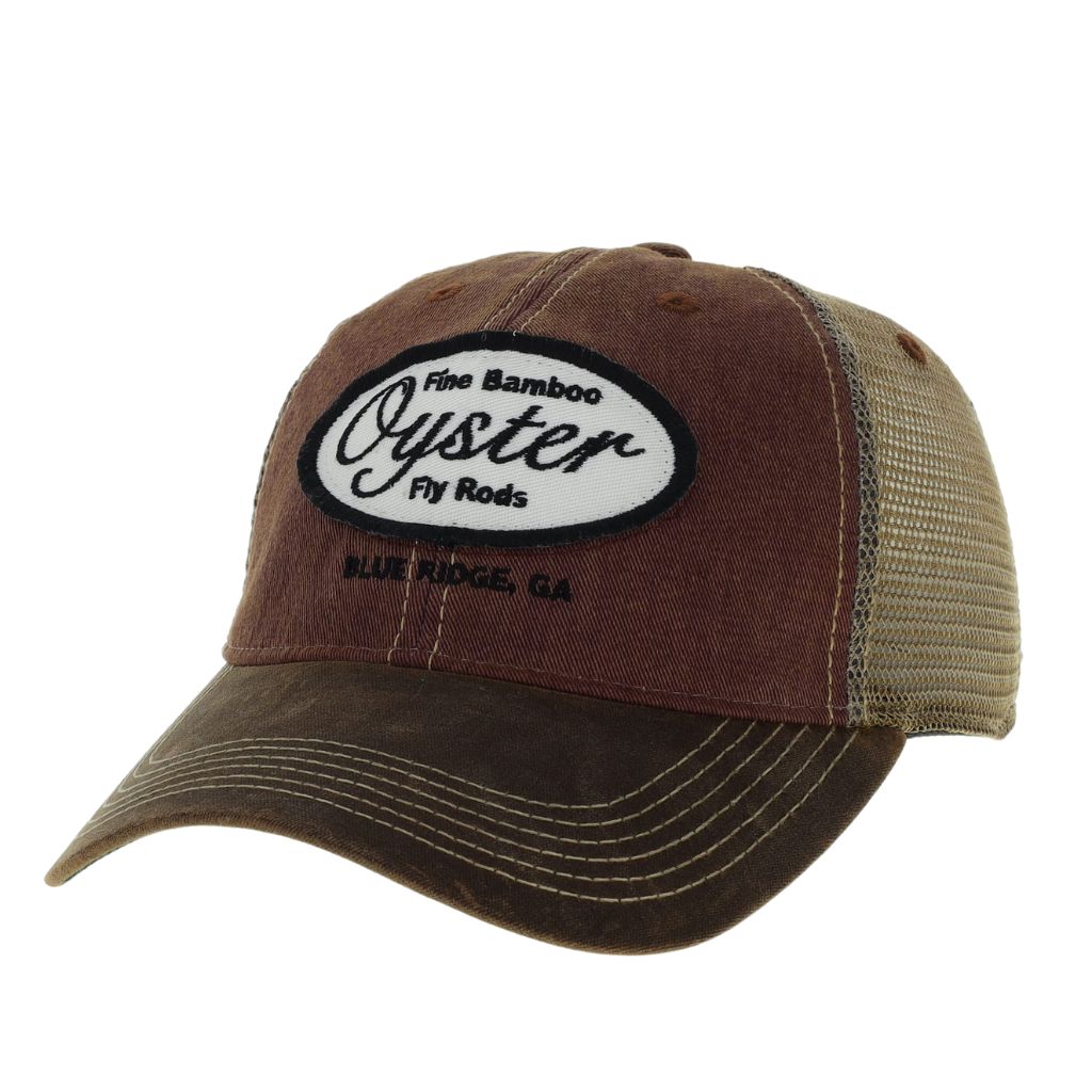 Legacy Wax Cotton Trucker Hat - Burgundy/Brown Oyster Patch