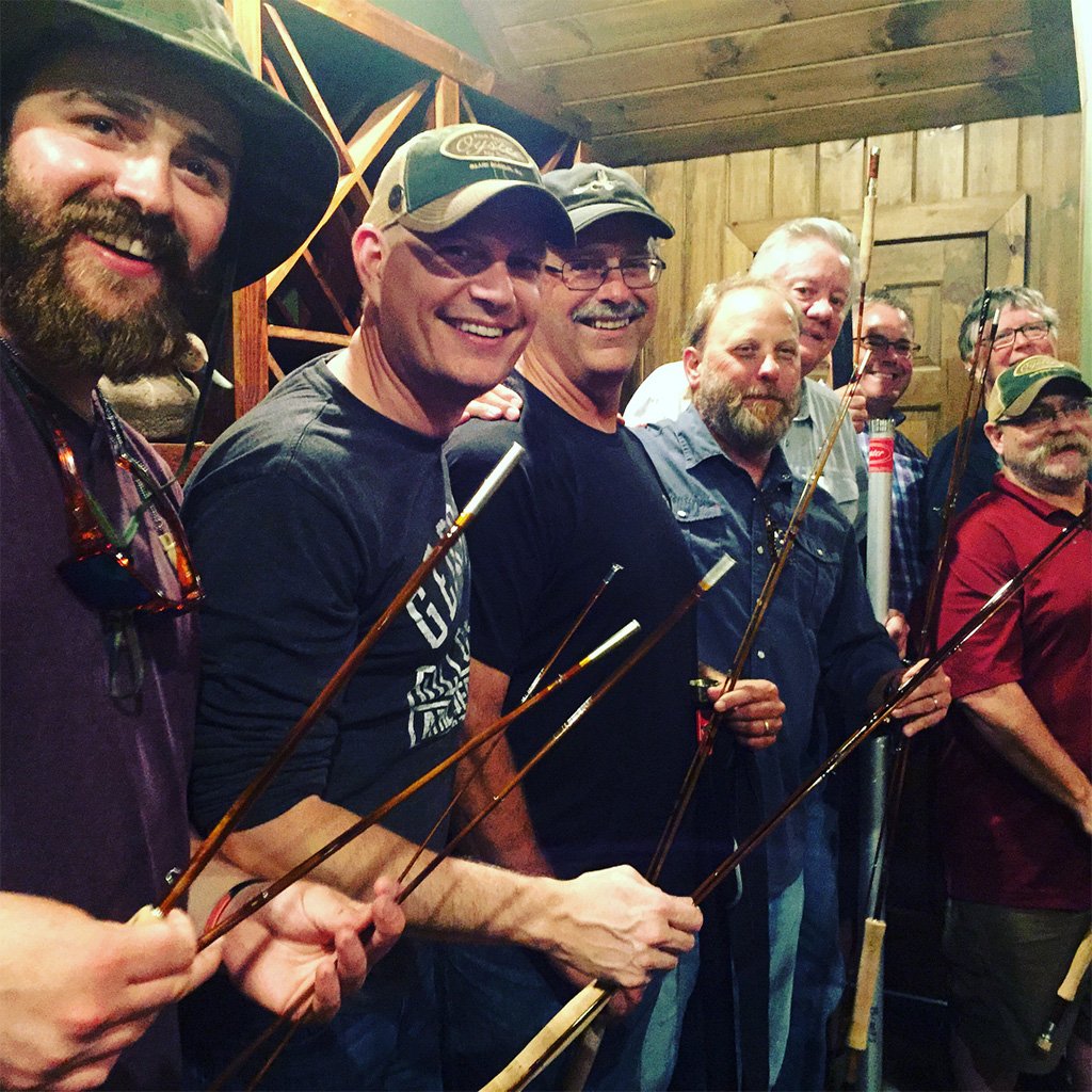 oyster bamboo fly rod making class dinner happy 