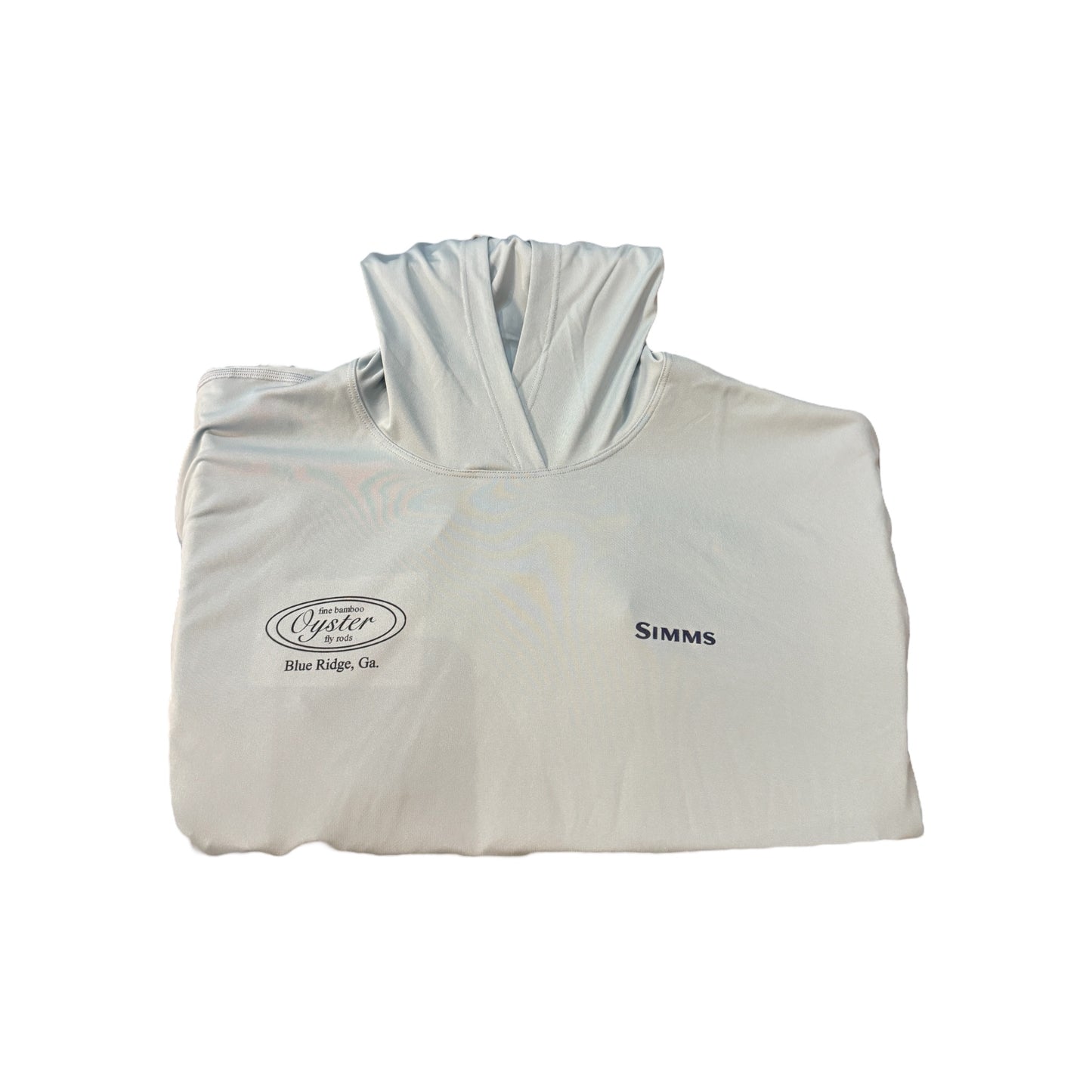 Simms tech Artist Edition hoody with tarpon design and Oyster fly rods logo.