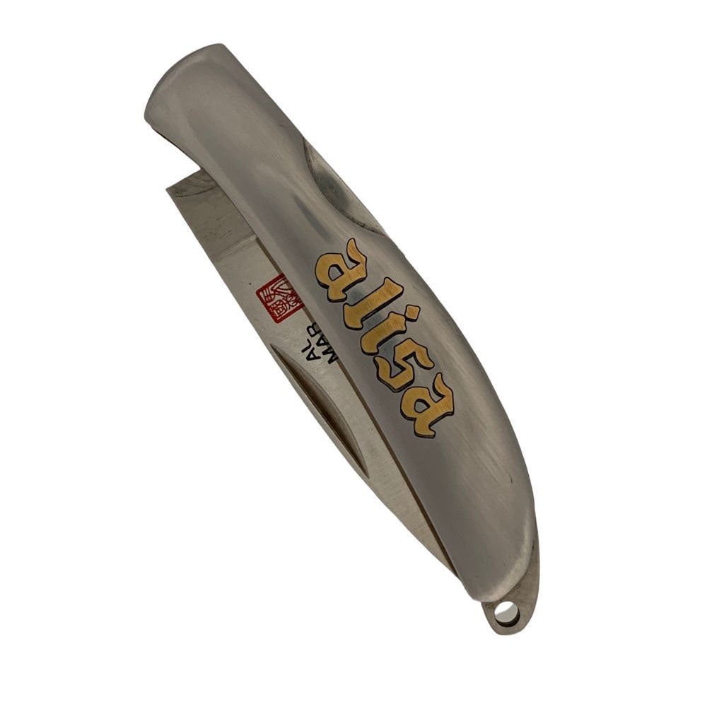 hand engraved al mar knife with gold inlay by bill oyster bamboo fly rods