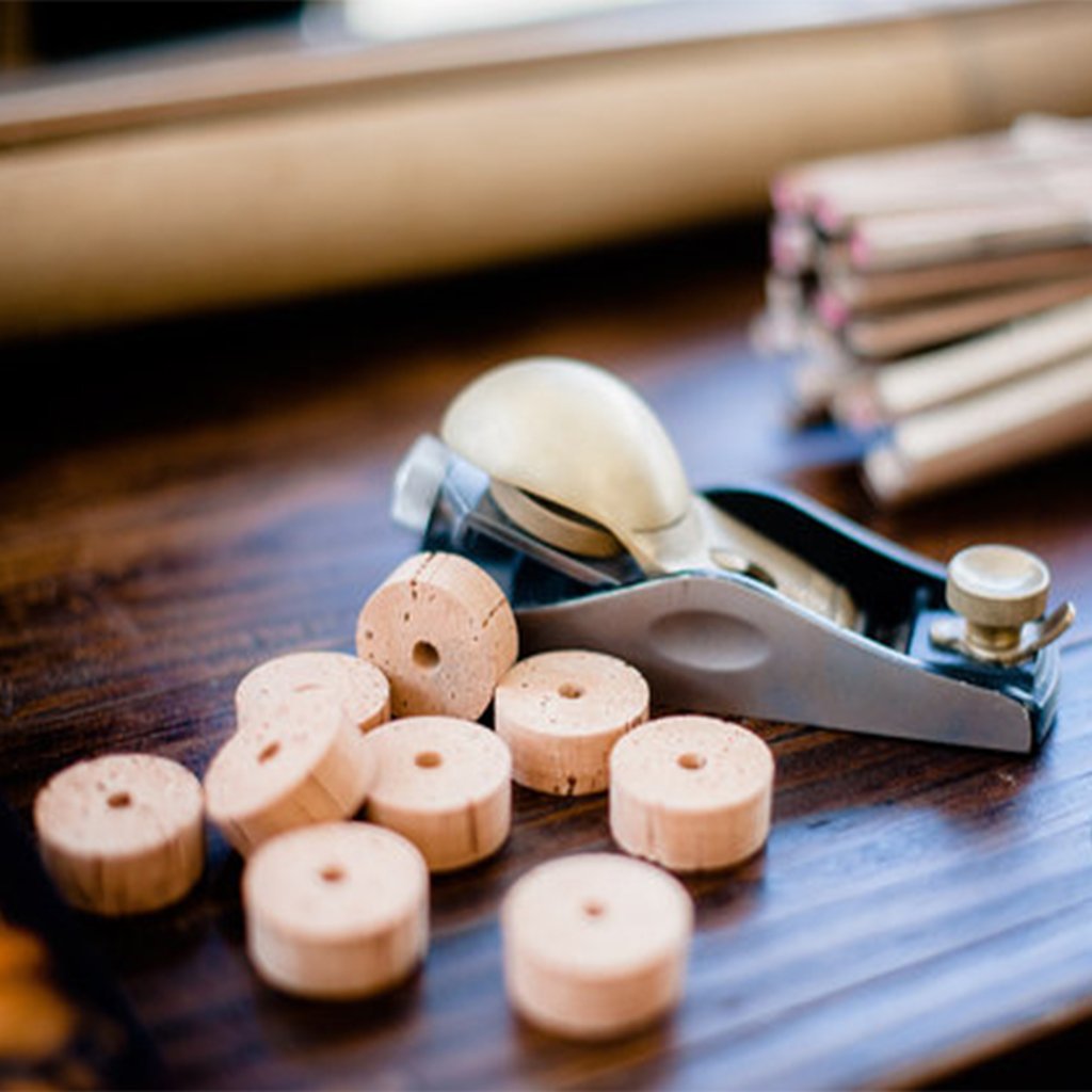 oyster bamboo fly rod making class cork and block plane