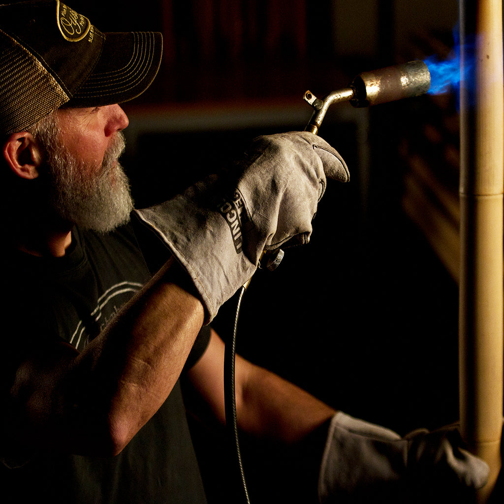 oyster bamboo fly rod making class flaming