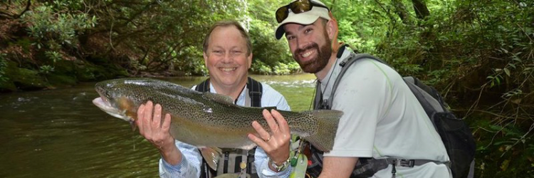 Rainbow trout on handcrafted Oyster Bamboo Fly Rods