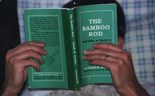 Bill Oyster reading bamboo rod book