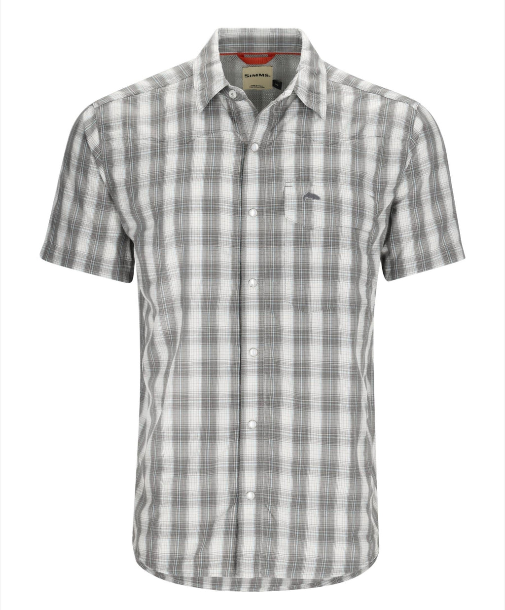 Simms Big Sky Short Sleeve Shirt - Exuma Plaid With Oyster Logo