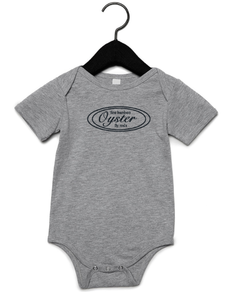 Infant Oyster Bamboo Fly Rods Grey Onesie