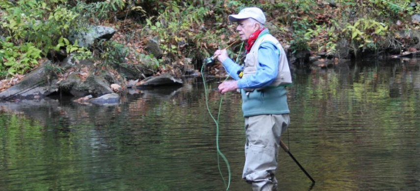President Jimmy Carter Fly Fishing with Oyster Bamboo Fly Rod