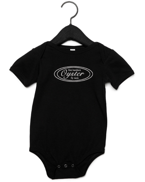 Infant Oyster Bamboo Fly Rods Black Onesie
