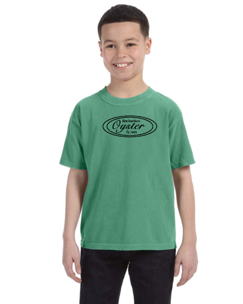 Youth Oyster Bamboo Fly Rods Green T-Shirt