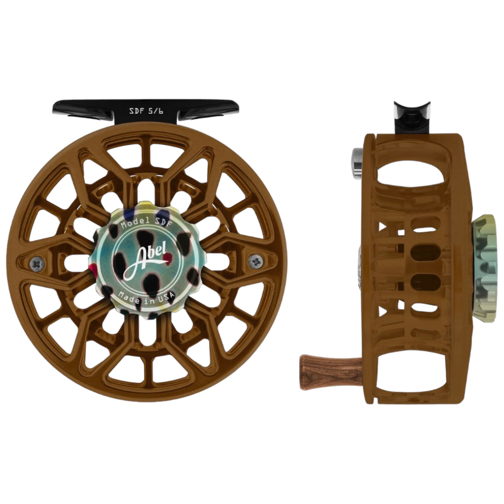 Abel SDF 5/6 Ported Satin Bronze Fly Reel With Native Brown Trout Drag