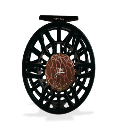 Abel SDS Ported Fly Reel 7/8 wt - Satin Black with Redfish Drag Knob