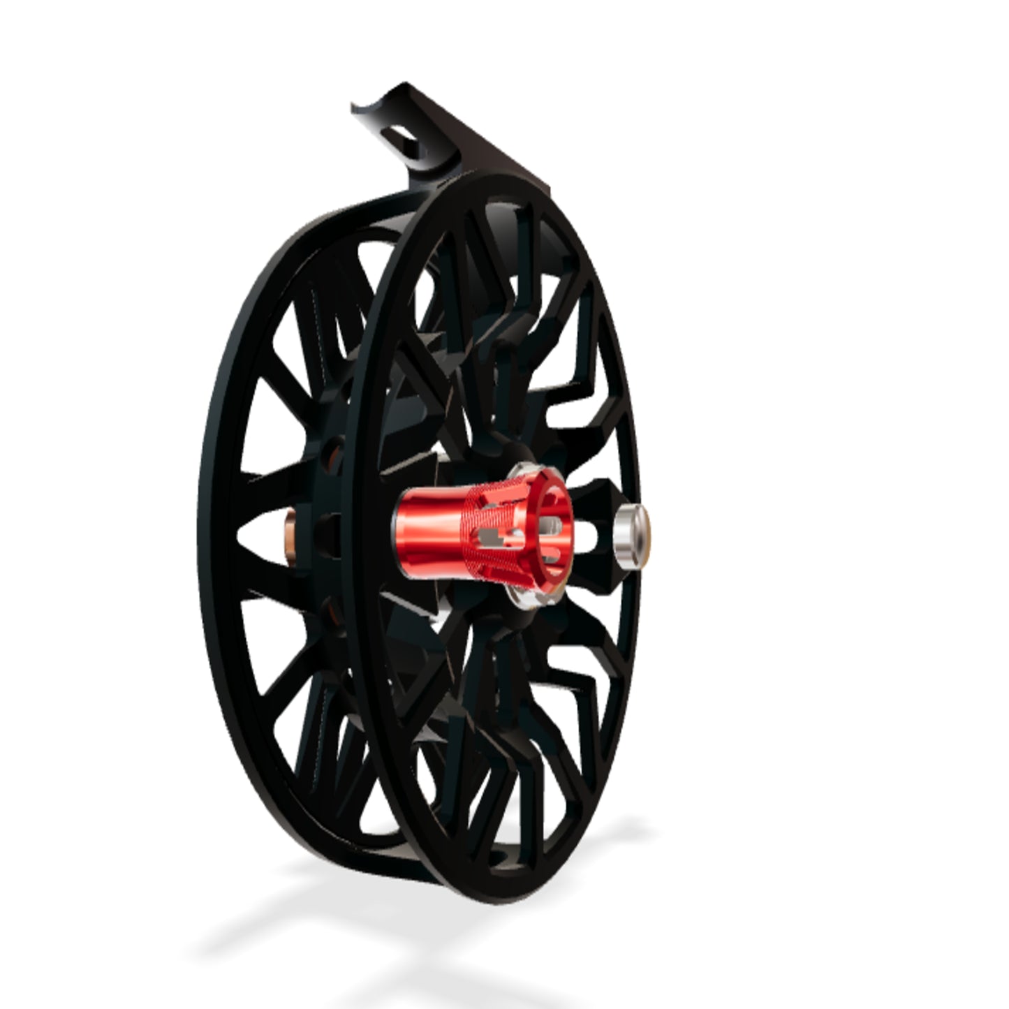 Abel SDS Ported Fly Reel 7/8 wt - Satin Black with Redfish Drag Knob