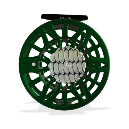 Abel SDS Fly Reel 7/8wt – Satin Deep Green, Bonefish Drag Knob, Ported – Sealed Drag Saltwater Reel