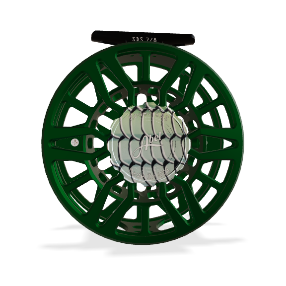 Abel SDS Fly Reel 7/8wt – Satin Deep Green, Bonefish Drag Knob, Ported – Sealed Drag Saltwater Reel