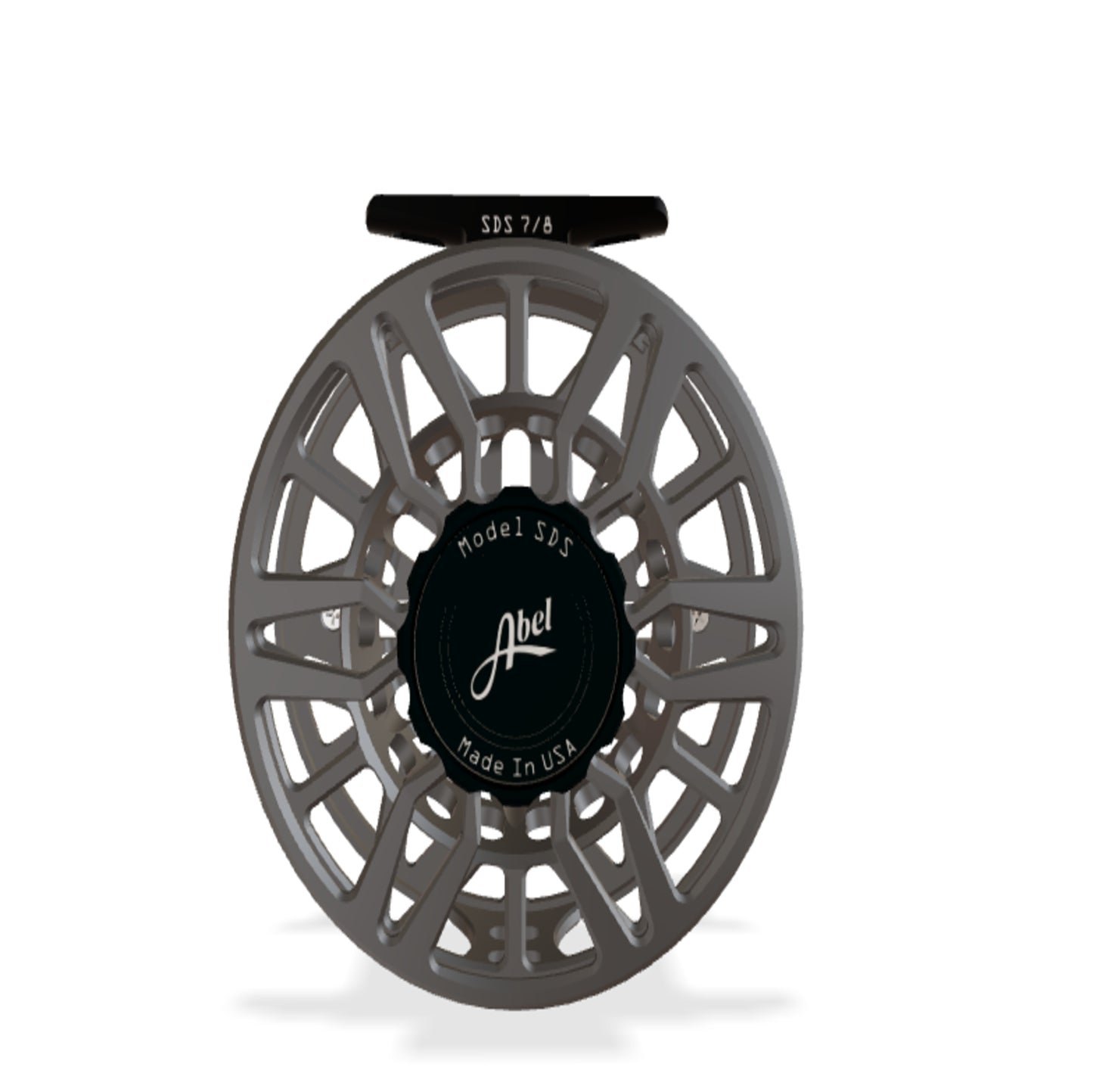 Abel SDS Fly Reel 7/8wt – Satin Slate, Satin Black Drag Knob, Ported – Sealed Drag Saltwater Reel
