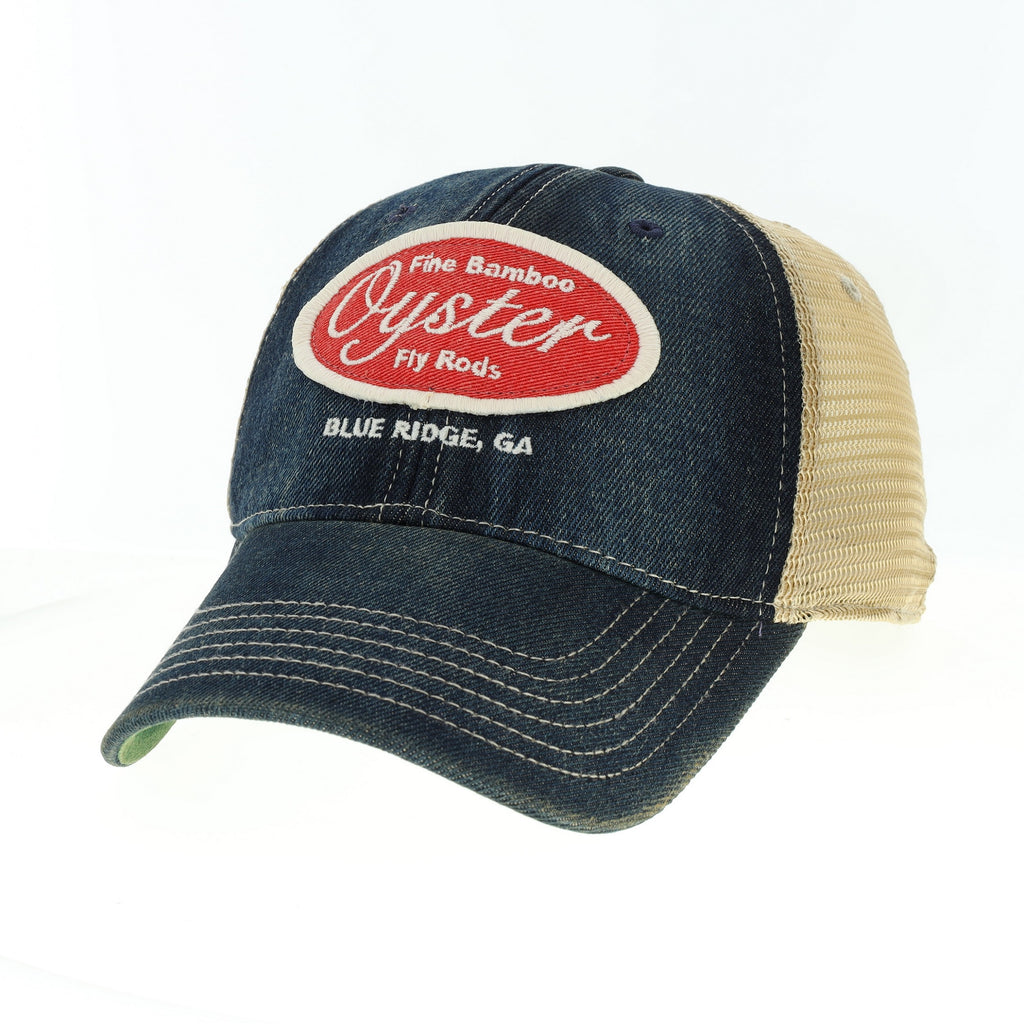 Trucker Hat With Oyster Patch - Denim Blue