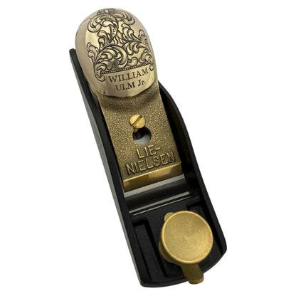 Lie-Nielsen No. 60-1/2 Low Angle Adjustable Mouth Block Plane Hand Engraved by Oyster