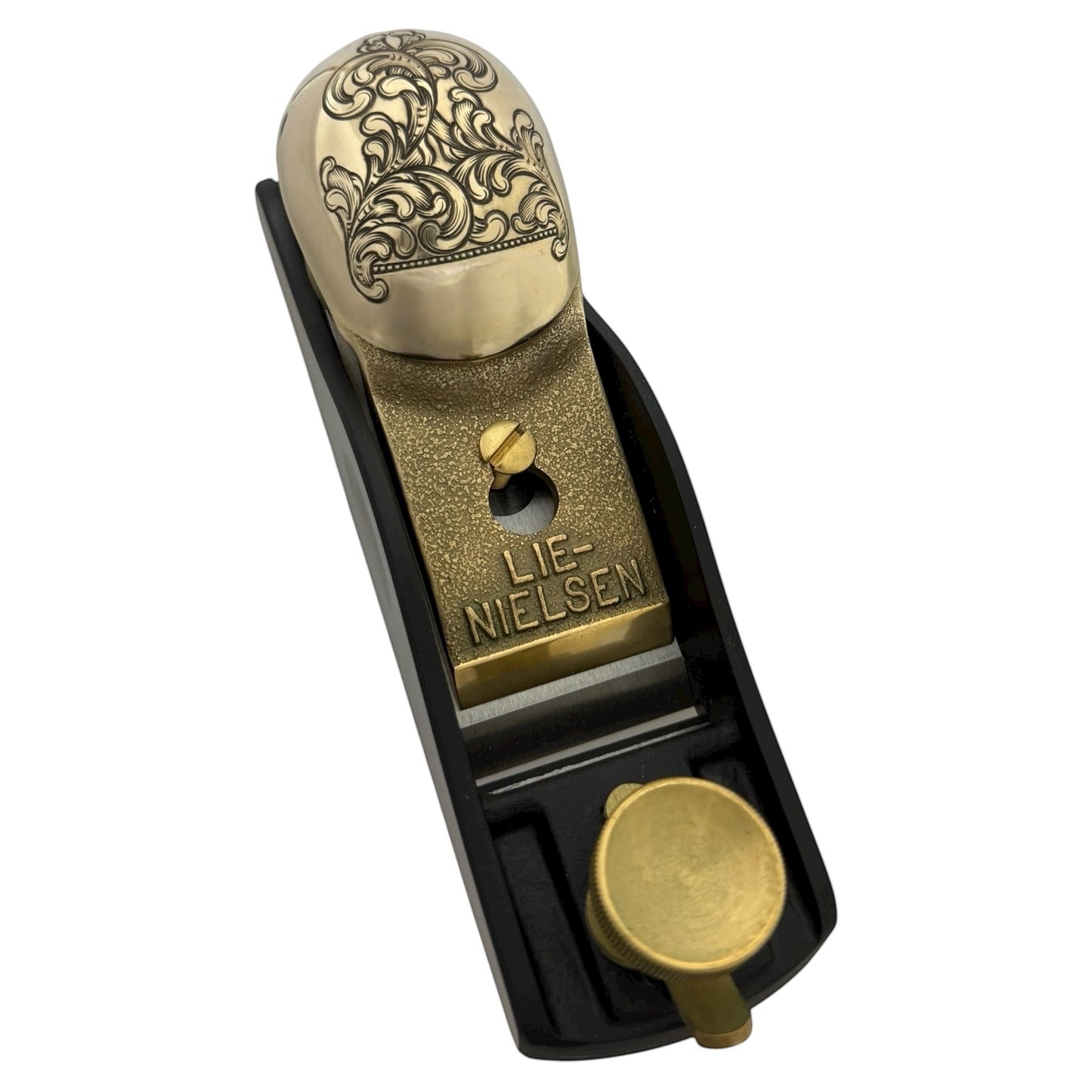 Lie-Nielsen No. 60-1/2 Low Angle Adjustable Mouth Block Plane Hand Engraved by Oyster