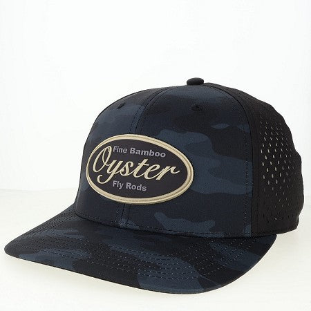 Black Camo Legacy Reclaim Mid-Pro hat with rubber Oyster patch