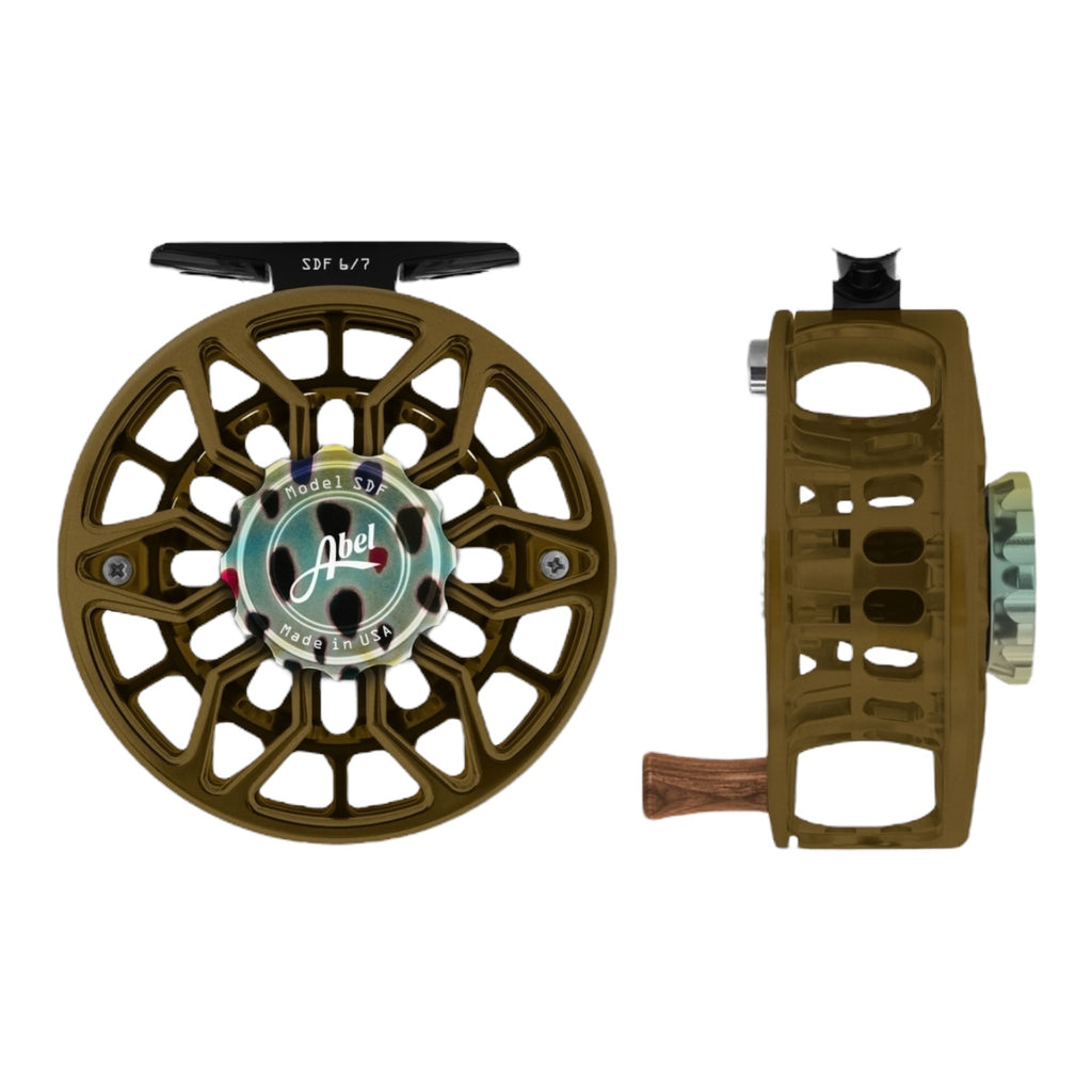 Abel SDF 6/7 Ported Satin Dark Olive With Native Brown Trout Drag