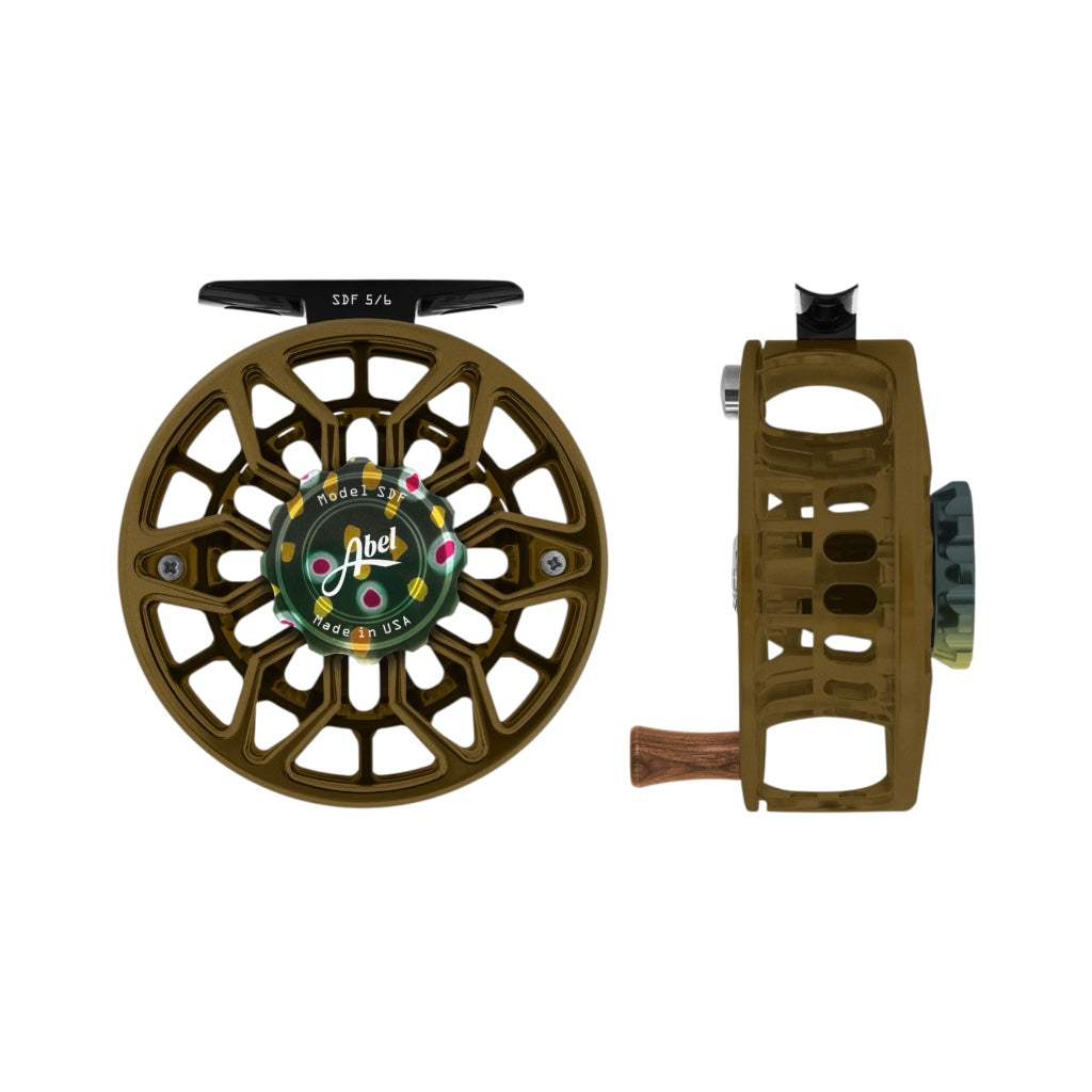 Abel SDF 5/6 Ported Satin Dark Olive with Native Brook Trout Drag