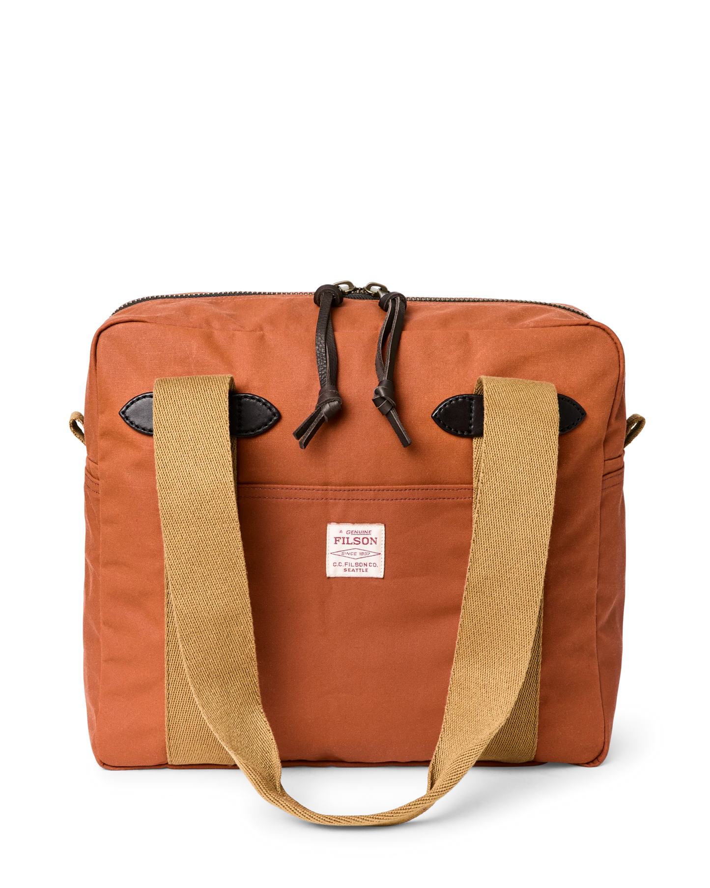 Filson Tin Cloth Zippered Tote Bag - Rust