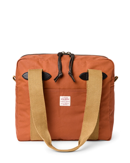 Filson Tin Cloth Zippered Tote Bag - Rust