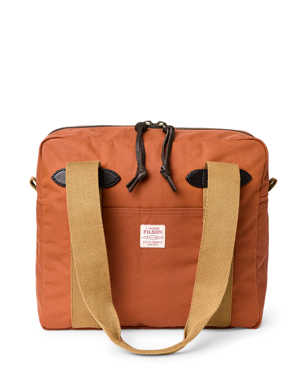 Filson Tin Cloth Zippered Tote Bag - Rust