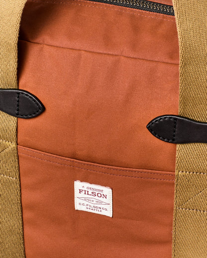 Filson Tin Cloth Zippered Tote Bag - Rust