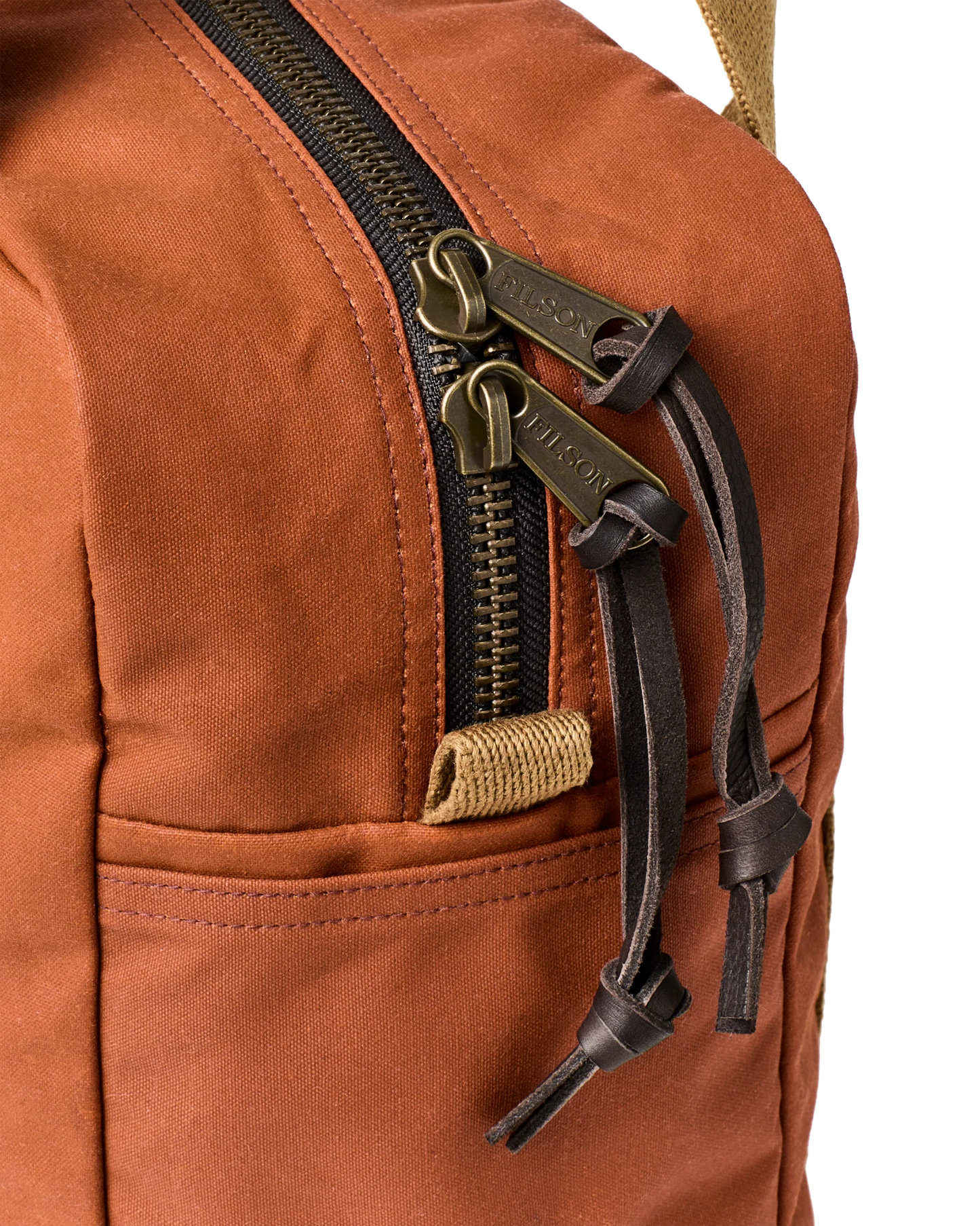 Filson Tin Cloth Zippered Tote Bag - Rust