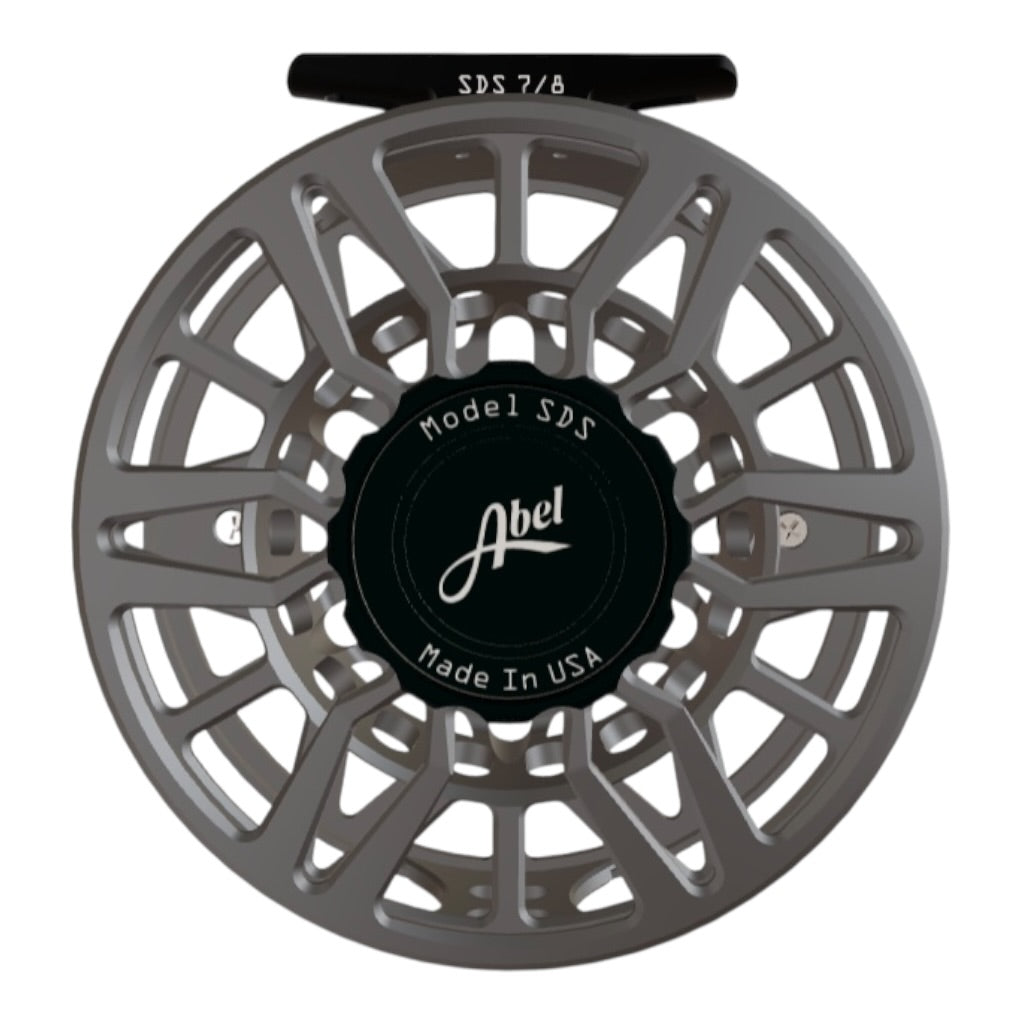 Abel SDS Ported Fly Reel 7/8 wt - Satin Slate with Satin Black Drag Knob