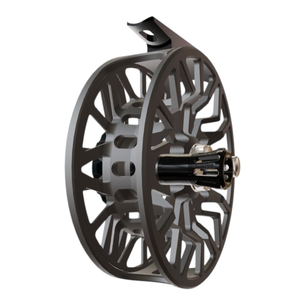 Abel SDS Ported Fly Reel 7/8 wt - Satin Slate with Satin Black Drag Knob