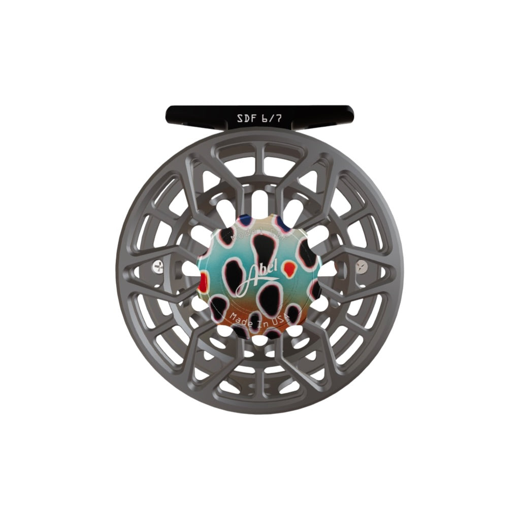 Abel SDF Ported Fly Reel 6/7 wt - Satin Slate Gray with Native Brown Drag Know