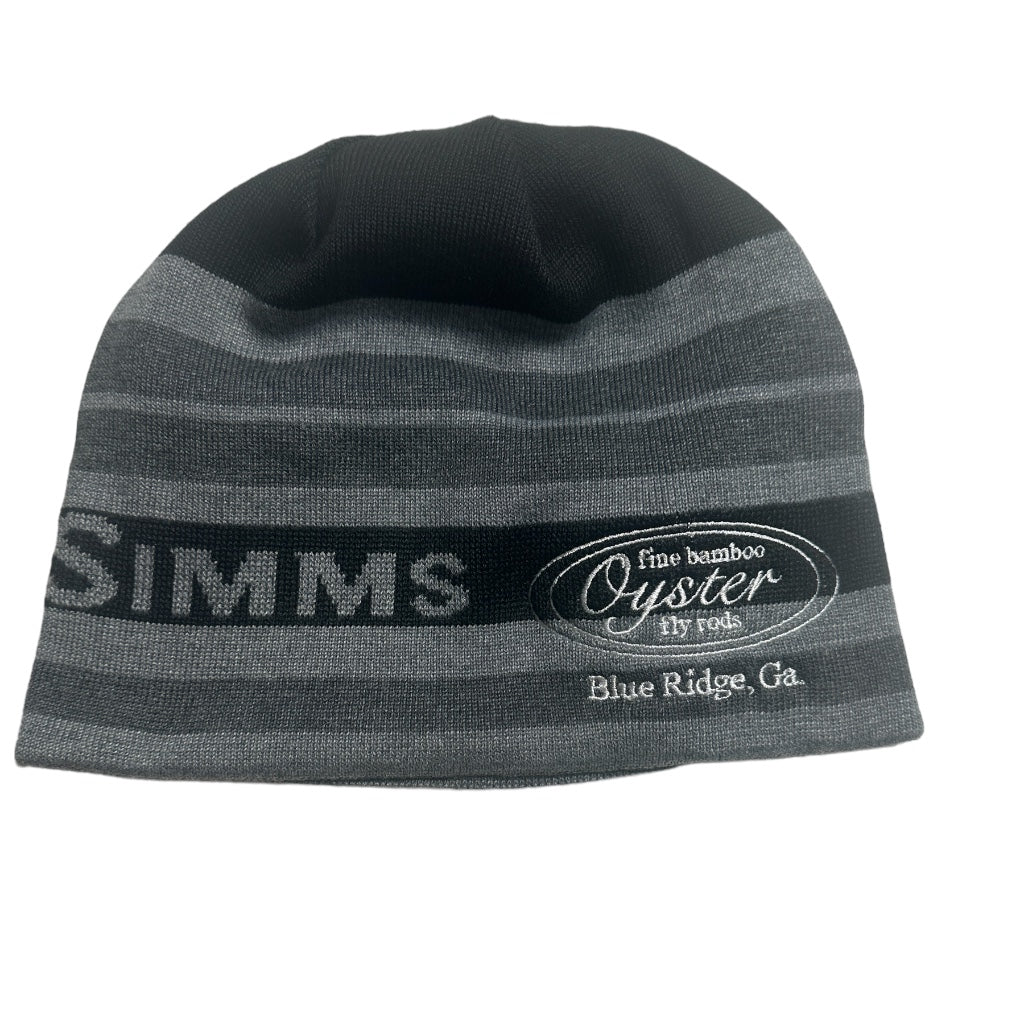 Simms everyday beanie: Carbon Stripe with Oyster Logo