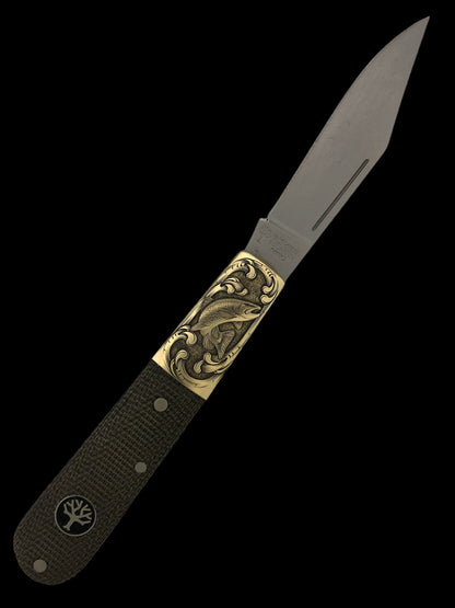 Hand Engraved Trout by Bill Oyster on Boker Knife