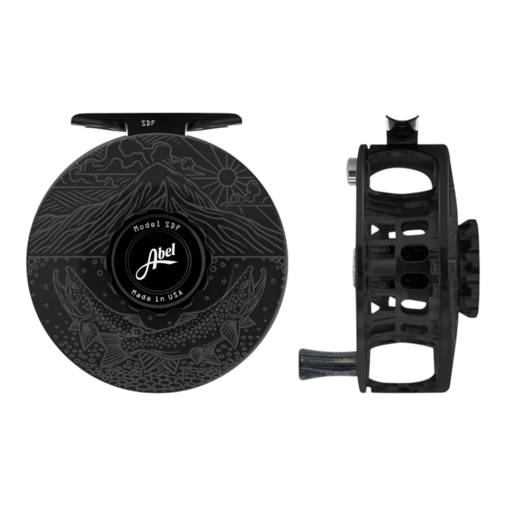 Abel SDF Fly Reel 4/5wt – Black Ridge Riser, Solid – Sealed Drag Freshwater Reel
