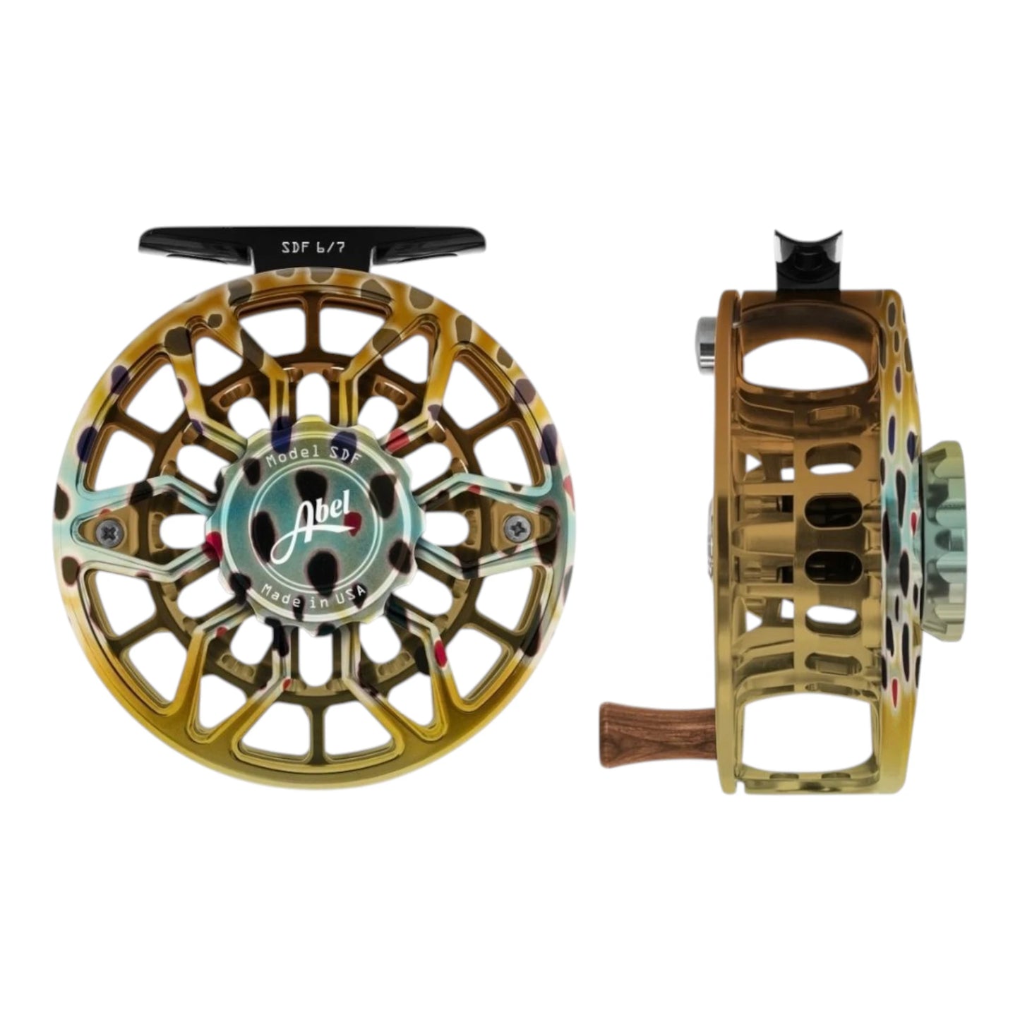 Abel SDF Fly Reel 6/7wt – Native Brown Trout, Ported – Sealed Drag Freshwater Reel