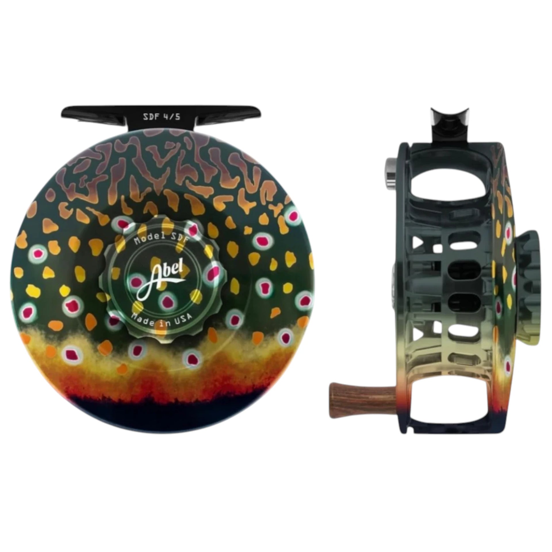Abel SDF Fly Reel 4/5wt – Native Brook Trout, Solid – Sealed Drag Fres