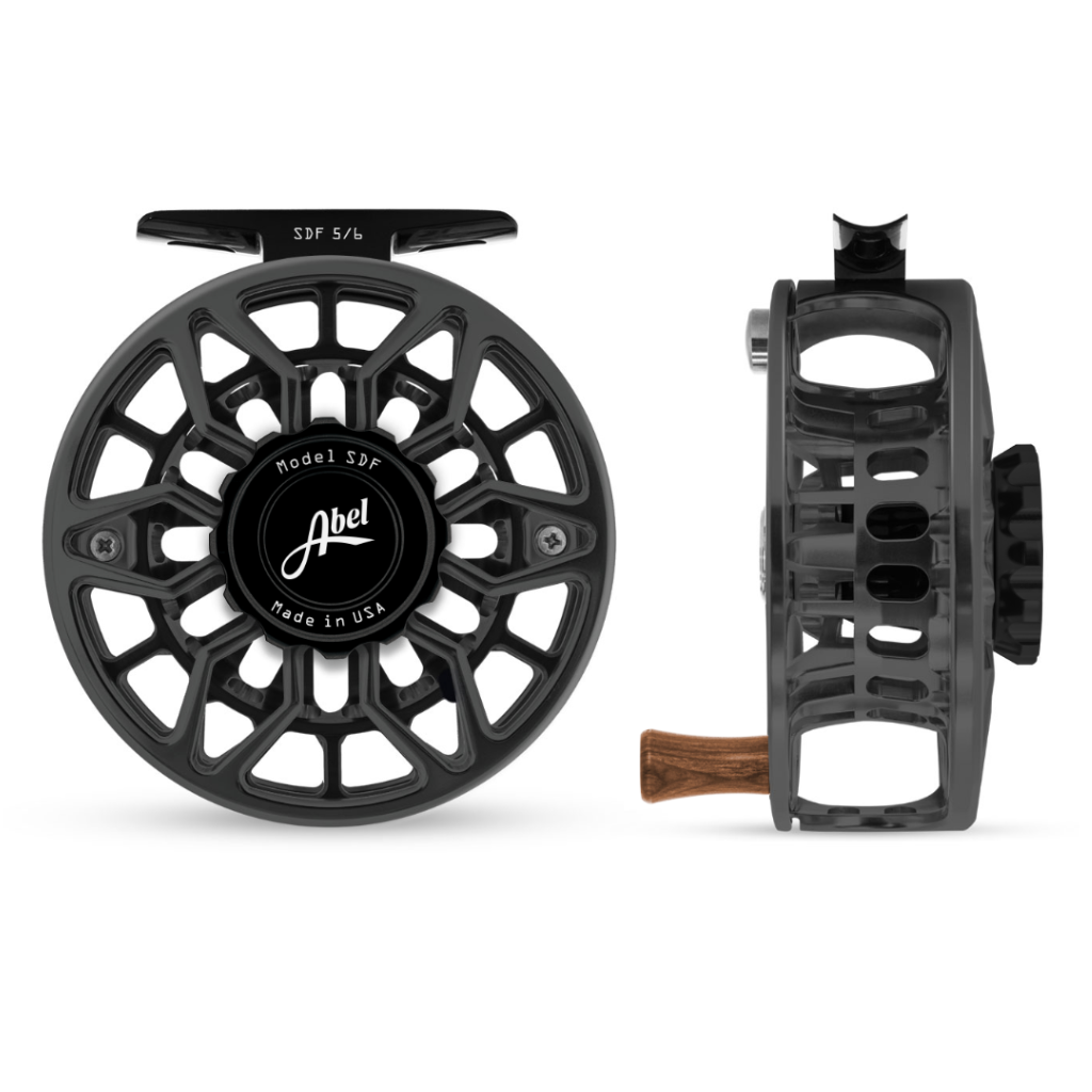 Abel SDF 5/6 Ported Slate Gray Fly Reel with Black Drag