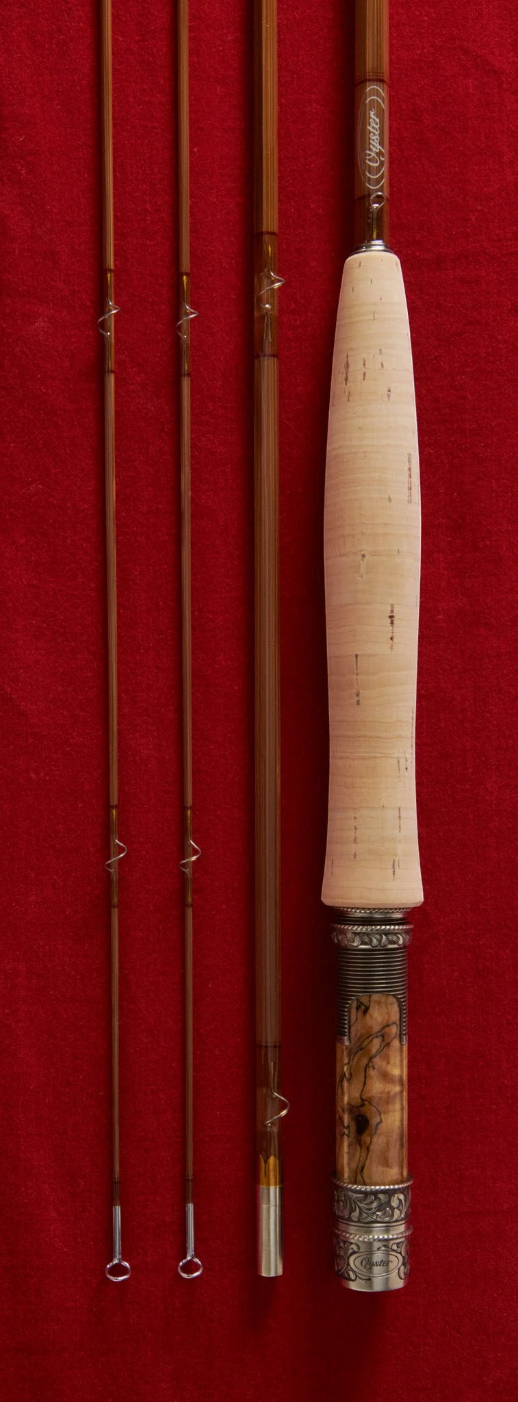Portuguese cork grip on 8' 4wt bamboo fly rod.