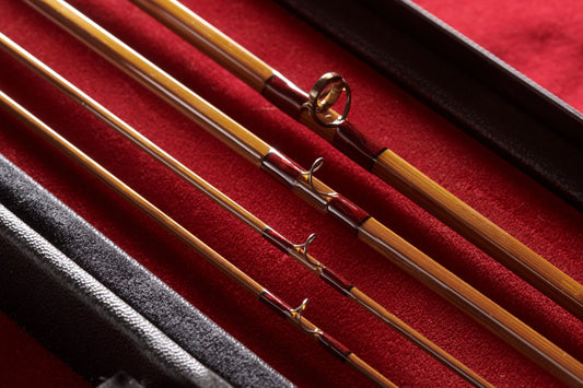 8' 6wt bamboo fly rod with silver line guides. 