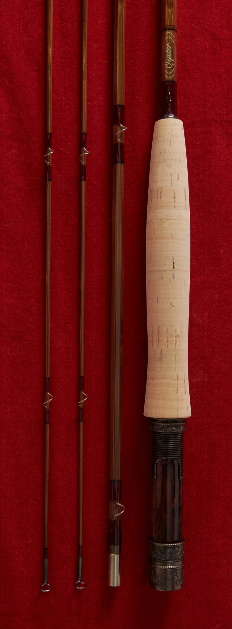 8' 6wt bamboo fly rod with Portuguese cork grip. 