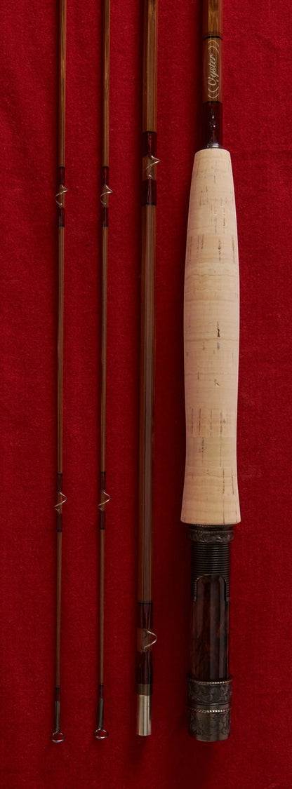 8' 6wt bamboo fly rod with Portuguese cork grip. 