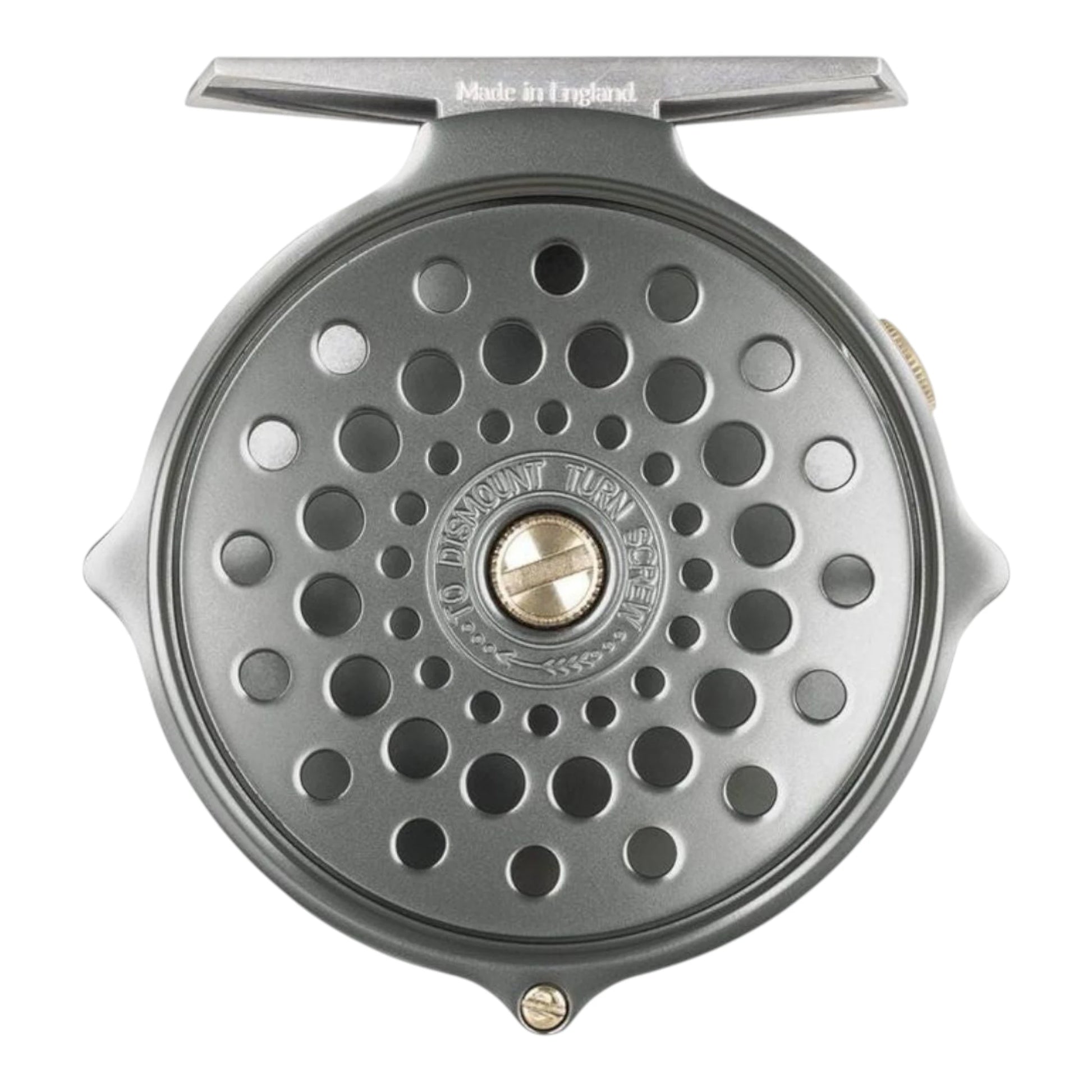 Hardy Bouglé fly fishing reel with ported, gunmetal frame.